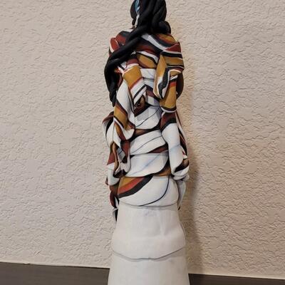 Lot 125: GWEN PIÃ‘A Signed Polymer Clay Native American Woman 