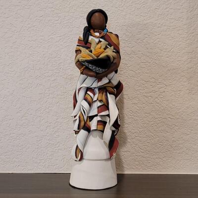 Lot 125: GWEN PIÃ‘A Signed Polymer Clay Native American Woman 