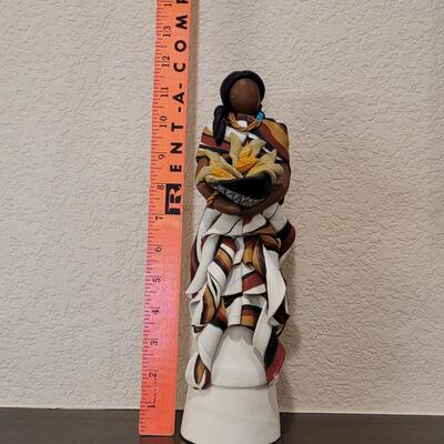Lot 125: GWEN PIÃ‘A Signed Polymer Clay Native American Woman 