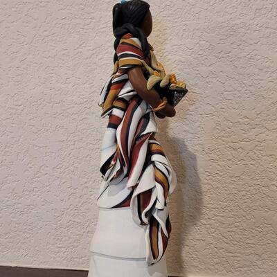 Lot 125: GWEN PIÃ‘A Signed Polymer Clay Native American Woman 