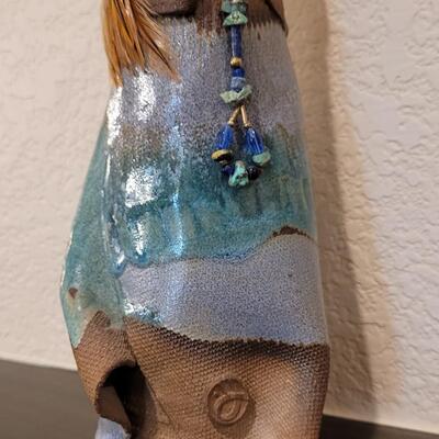 Lot 126: Ceramic Native American Woman Marked by Artist