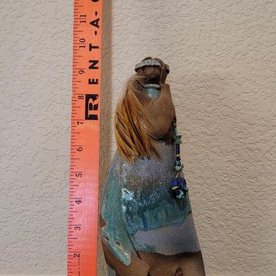 Lot 126: Ceramic Native American Woman Marked by Artist