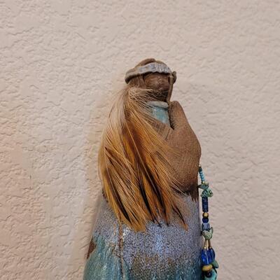 Lot 126: Ceramic Native American Woman Marked by Artist