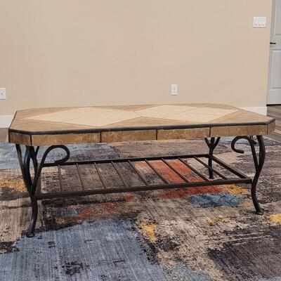 Lot 127: Stone Top Coffee Table
