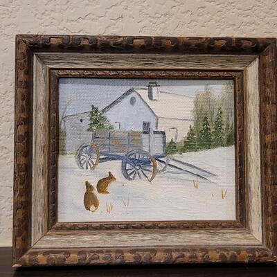 Lot 137: Small Winter Bunny Original Artwork