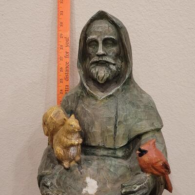 Lot 146: St. Francis and Friends Garden Statuary with Bird Feeder  (made of Outdoor safe polystone resin)