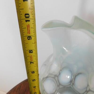 Vintage Fenton Coin Dot Ruffle Edge Glass Pitcher