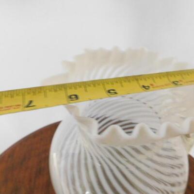 Vintage Fenton Swirl Ruffled Edge Pitcher 