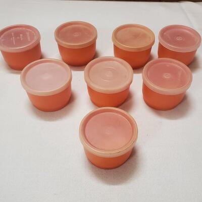 VINTAGE ORANGE TUPPERWARE 8 PC BUBDLE 