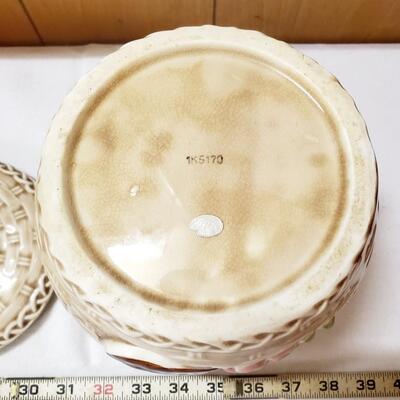 VINTAGE NAPCOWARE BASKET SYLE CERAMIC  COOK JAR 