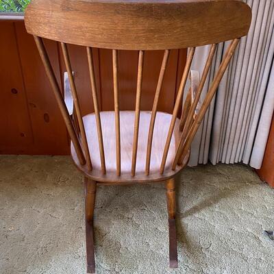 Vintage Wood Spindle Back Rocking Chair