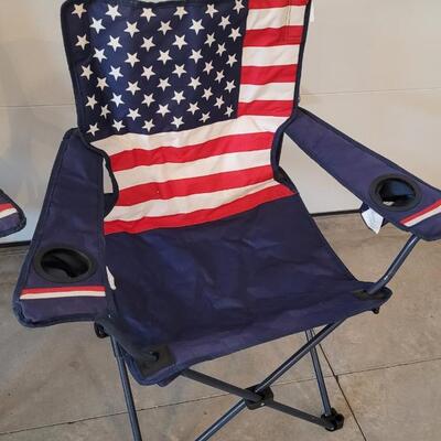 Lot 174: (2) Patriotic America Folding Chairs