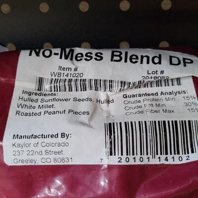 Lot 181: Used Bag of Wild Bird Seed - 6.5" Full