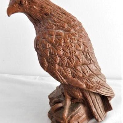 Vintage Bird of Prey Pressed Pecan Shell Resin Statuette