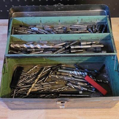 Lot 198: Vintage Toolbox w/ Assorted Drill and Driver Bits
