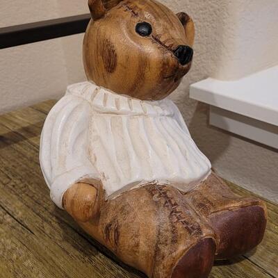 Lot 200: Small Handcrafted Wood Bear Sculpture