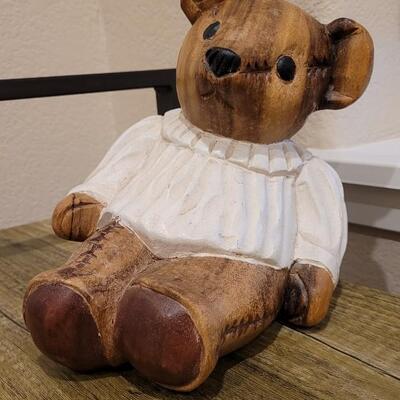 Lot 200: Small Handcrafted Wood Bear Sculpture