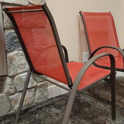Lot 203: (2) Lawn Chairs Red