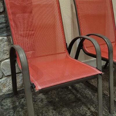 Lot 203: (2) Lawn Chairs Red