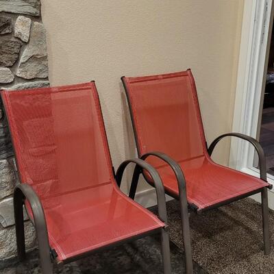 Lot 203: (2) Lawn Chairs Red