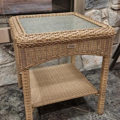 Lot 204: MARTHA STEWART LIVING Wicker Side Table