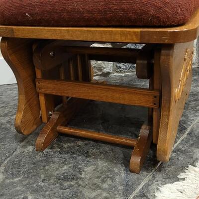 Lot 205: Vintage Rocking Ottoman w/ Carved Accents
