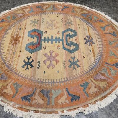 Lot 209: Gabbeh 98" Wide MADE IN EGYPT Circular Rug 