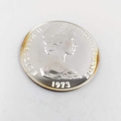 1973 SILVER COOK ISLAND $2- 20TH ANNIVERSARY COIN 