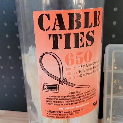 Lot 216: Cable Ties and Picture Hanging Kit 
