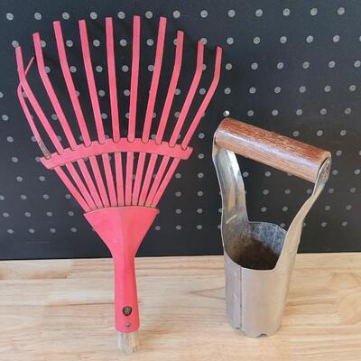 Lot 218: (2) Garden Tools - Digger Punch and Hand Rake