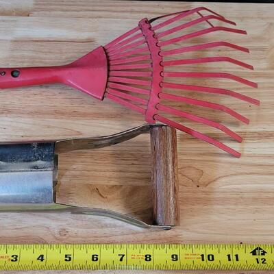 Lot 218: (2) Garden Tools - Digger Punch and Hand Rake