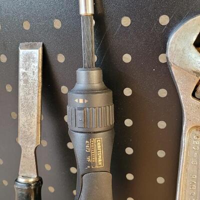 Lot 224: Swivel CRAFTSMAN Driver, Crescent Wrench and Chisel