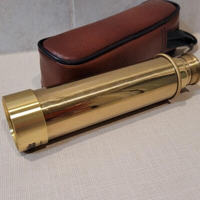 Lot 270: Vintage Brass HAVERHILLS 25X30mm Maritime Telescope w/ Case