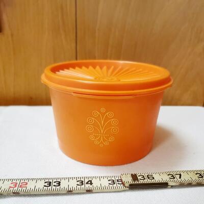 RETRO TUPPERWARE TANGERINE CANISTER 