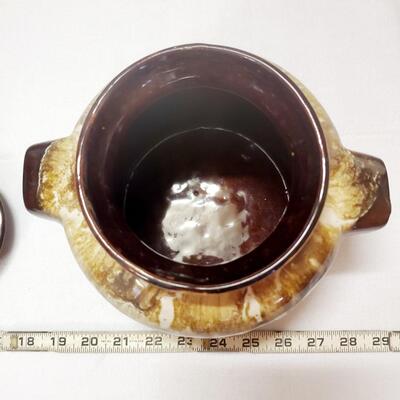 VINTAGE BROWN DRIP COOKIE JAR / CANISTER 