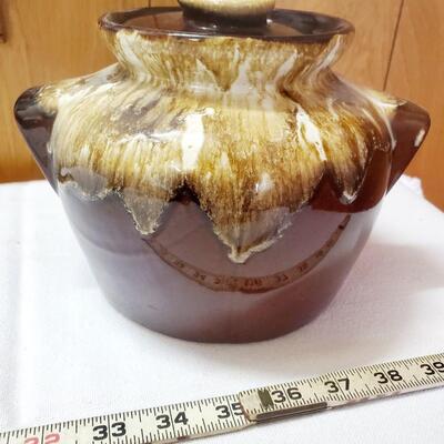 VINTAGE BROWN DRIP COOKIE JAR / CANISTER 