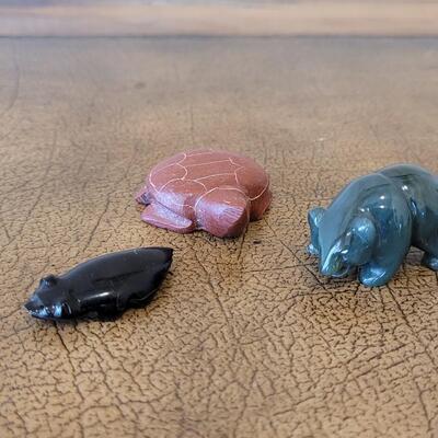 Lot 290: Miniature Stone Animals (bear has a chipped foot)