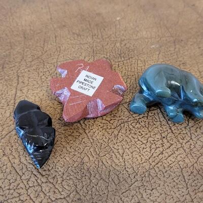 Lot 290: Miniature Stone Animals (bear has a chipped foot)