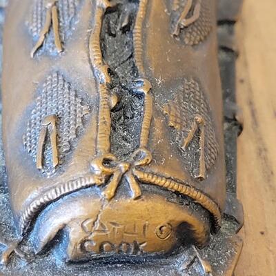 Lot 297: Cathi Cook Sioux Papoose Bronze Sculpture 