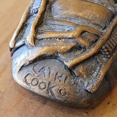 Lot 298: Cathi Cook Sioux Papoose Bronze Sculpture 