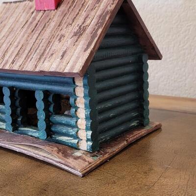 Lot 299: Handmade Log Cabin Art