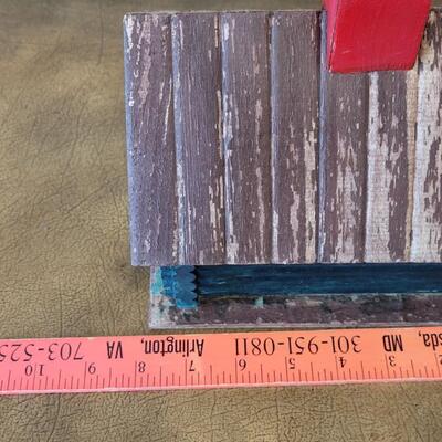 Lot 299: Handmade Log Cabin Art