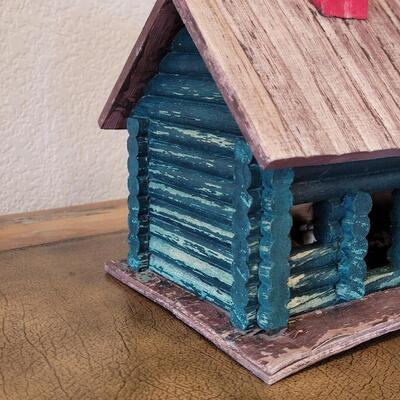 Lot 299: Handmade Log Cabin Art