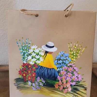 Lot 305: (2) Signed Handpainted Brown Paper Bags