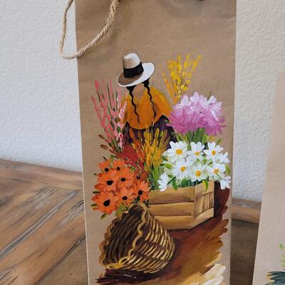 Lot 305: (2) Signed Handpainted Brown Paper Bags