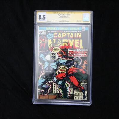 Captain Marvel #33 (1974,Marvel) CGC Signed 8.5 VF+