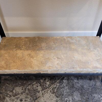 Lot 315: Stone & Metal Shelf