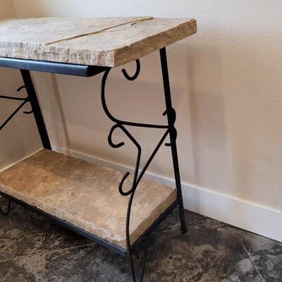 Lot 315: Stone & Metal Shelf