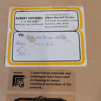 Lot 316: ALBERT HANDELL "Tree and Yellow Adobe" Original Pastel