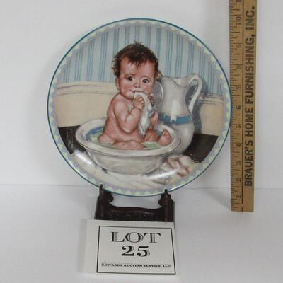 3rd Issue 1988, #753A, Saturday Night Bath, From The Precious Little Ones Series Plates